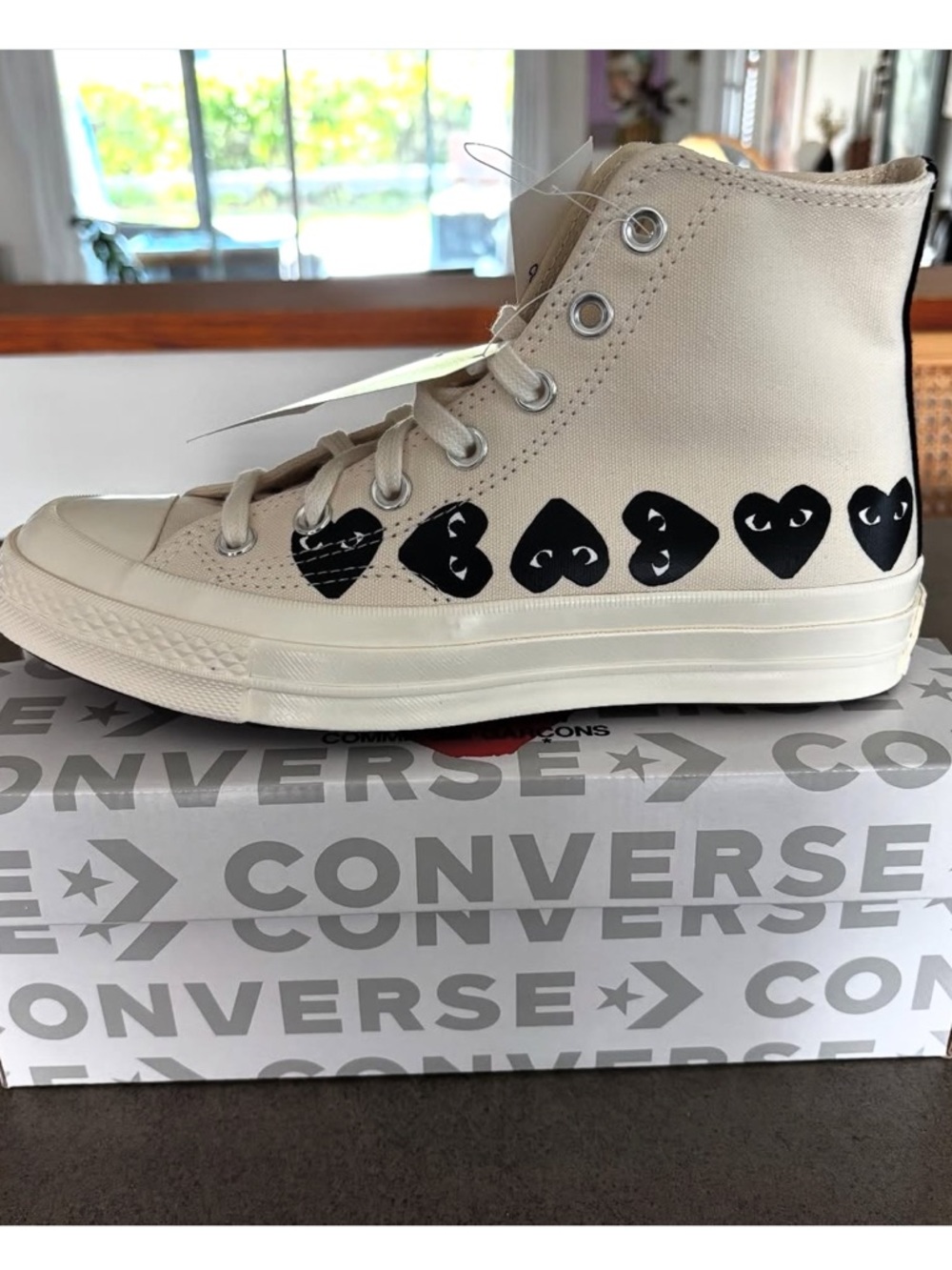 Converse x PLAY Comme des Garçons High Top Sneakers NIB women’s 7.5 men’s 5.5